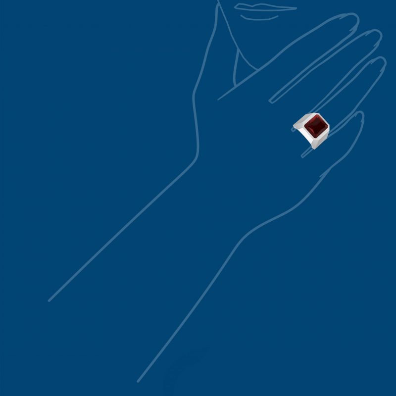 Platino 950‰ g. 25.00 • Topazio ct. 10.00 - € 5.400