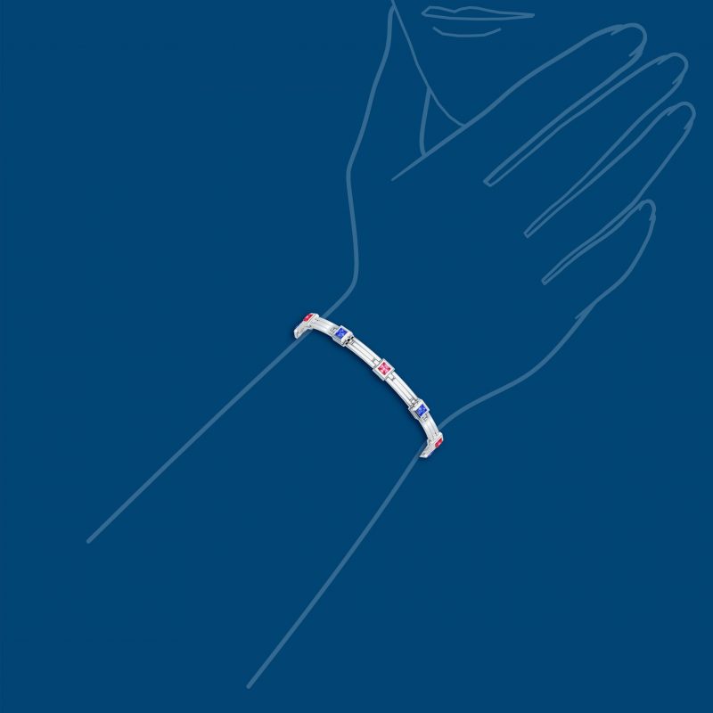Platino 950‰ g. 28,00 • Rubini ct. 0.80 Zaffiri ct. 1.20 - € 4.900